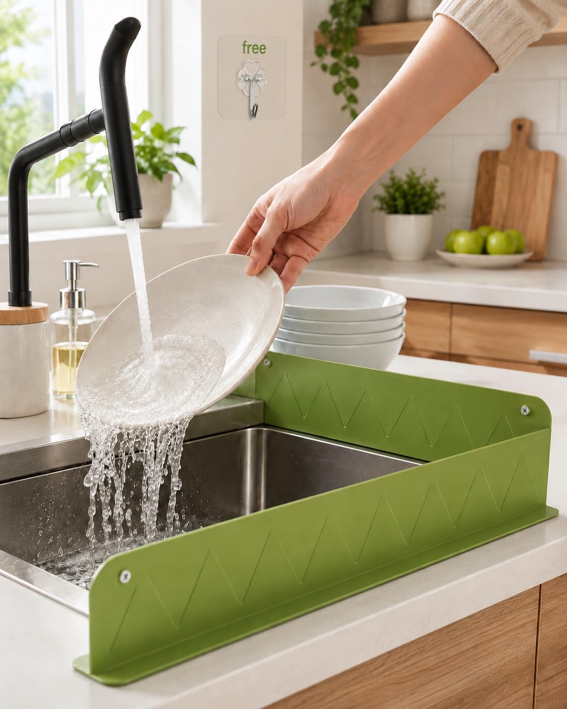 Sink Splash Guard | Flexible Silicone | Keeps Counters Dry & Clean ( pack of 2 ) buy 1 get 1 free