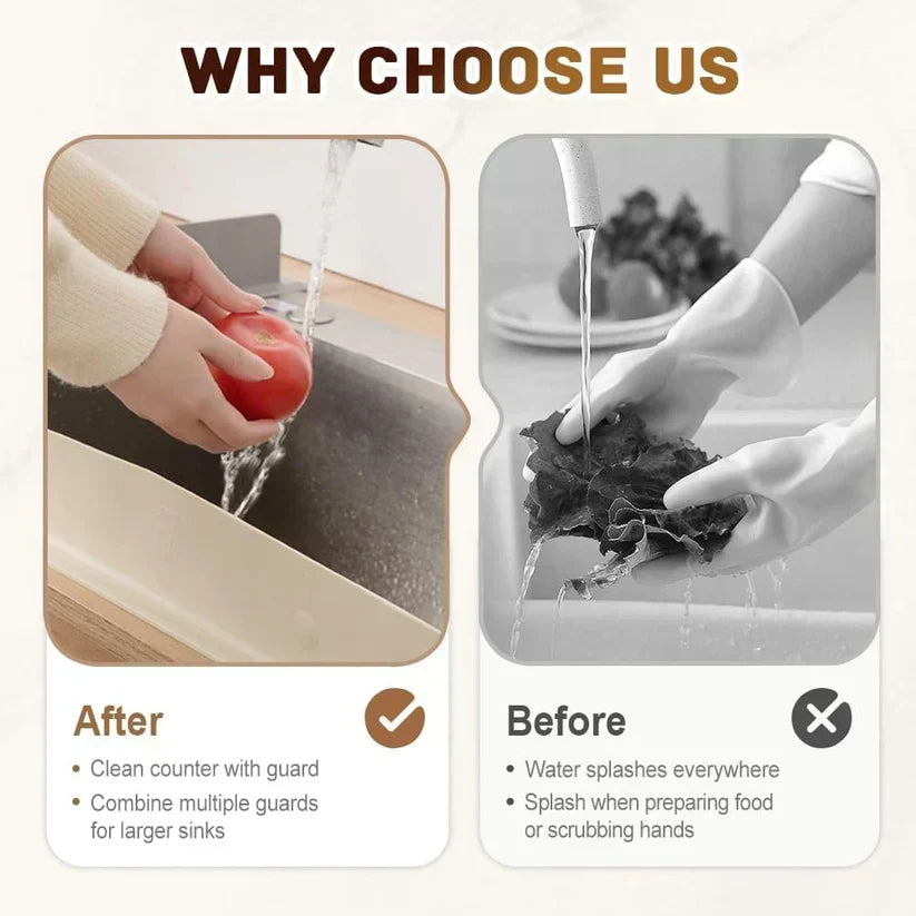 Sink Splash Guard | Flexible Silicone | Keeps Counters Dry & Clean ( pack of 2 ) buy 1 get 1 free