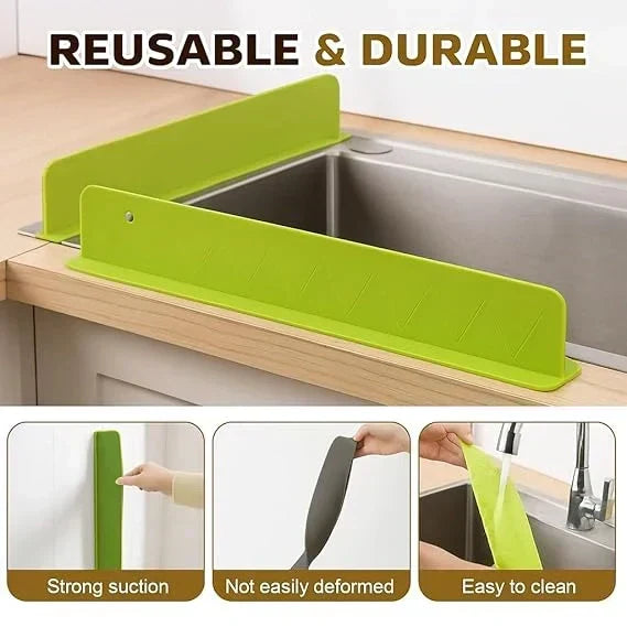 Sink Splash Guard | Flexible Silicone | Keeps Counters Dry & Clean ( pack of 2 ) buy 1 get 1 free