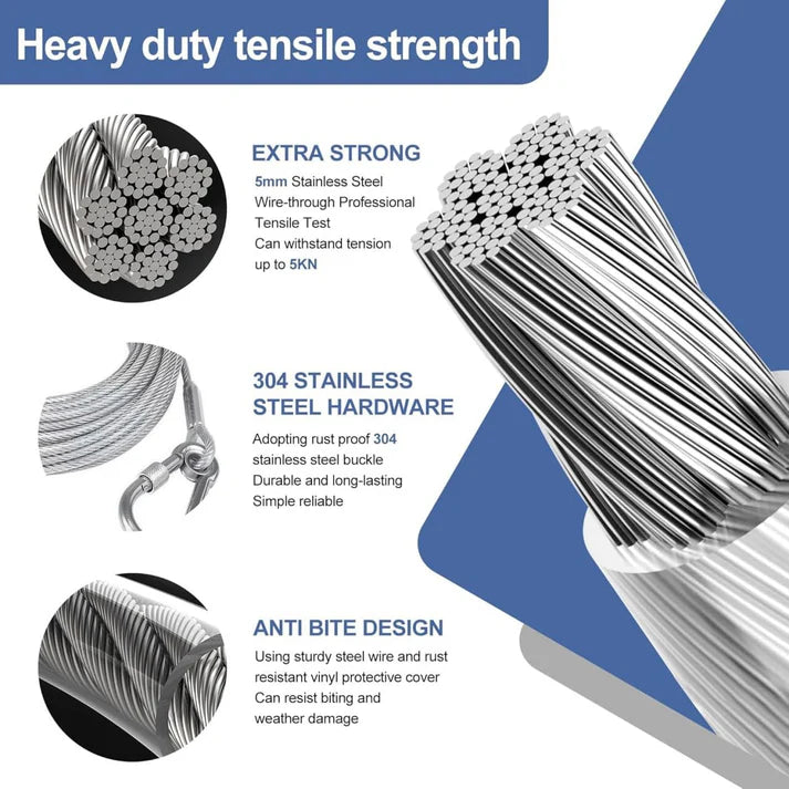 Multipurpose Heavy Duty Stainless Steel Clothes Drying Rope