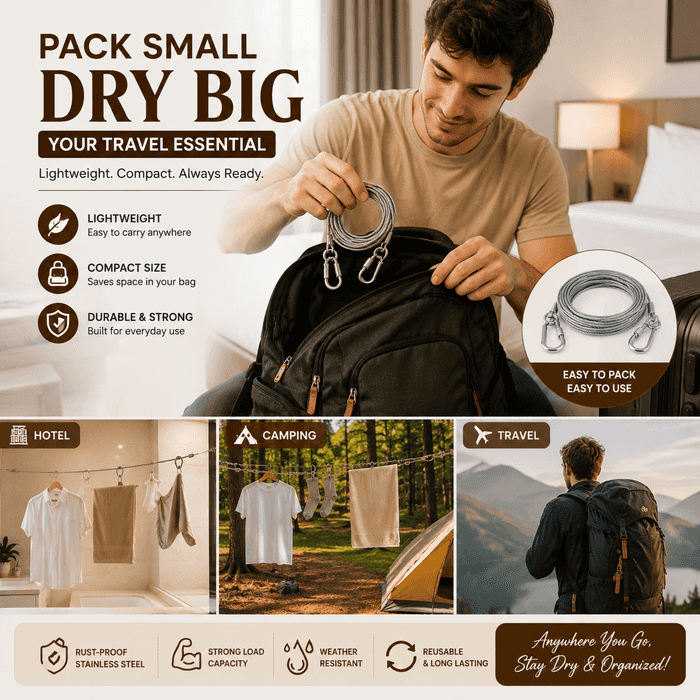 Multipurpose Heavy Duty Stainless Steel Clothes Drying Rope.