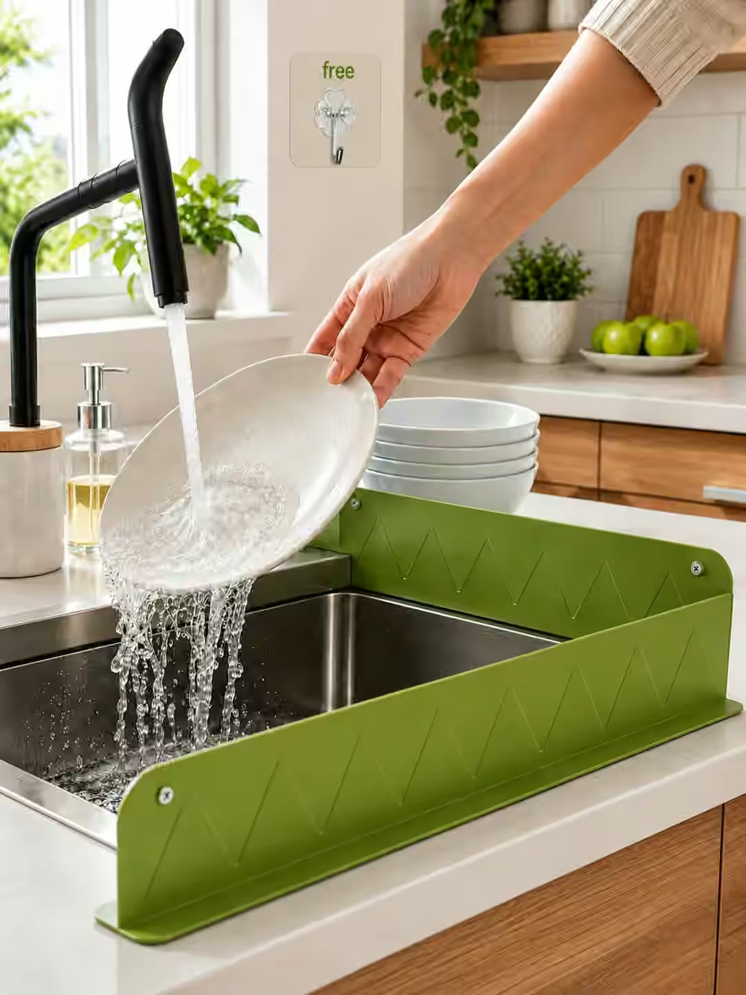 Sink Splash Guard | Flexible Silicone | Keeps Counters Dry & Clean ( Pack of 2 ) Buy 1 Get 1 Free