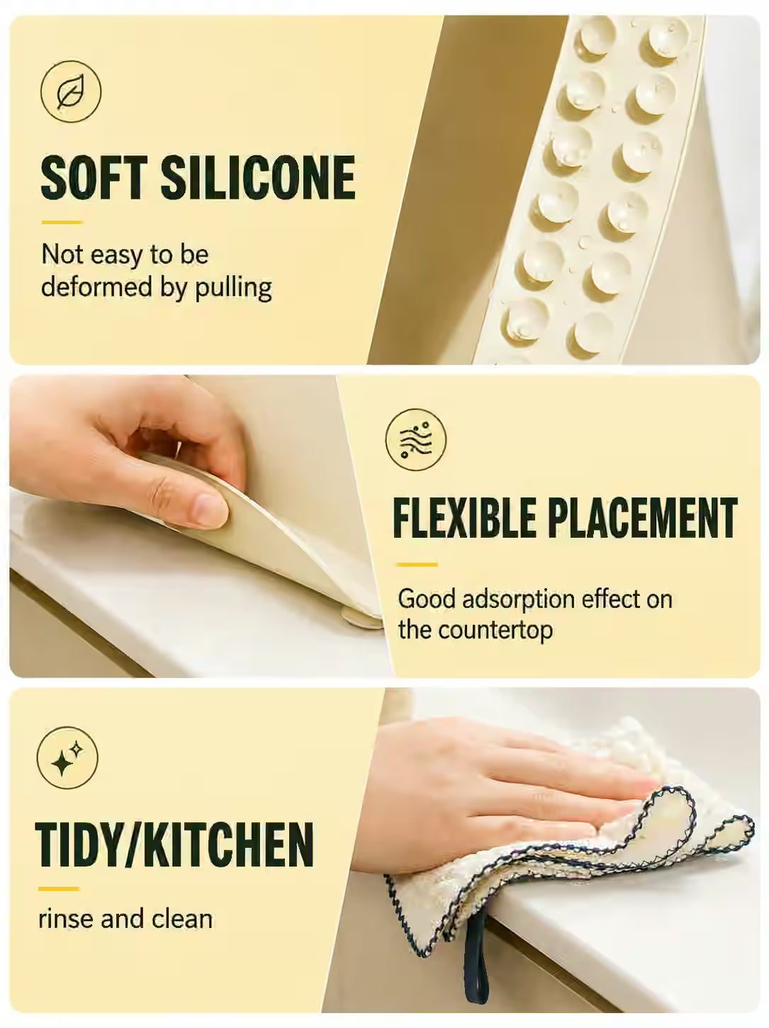 Sink Splash Guard | Flexible Silicone | Keeps Counters Dry & Clean ( Pack of 2 ) Buy 1 Get 1 Free