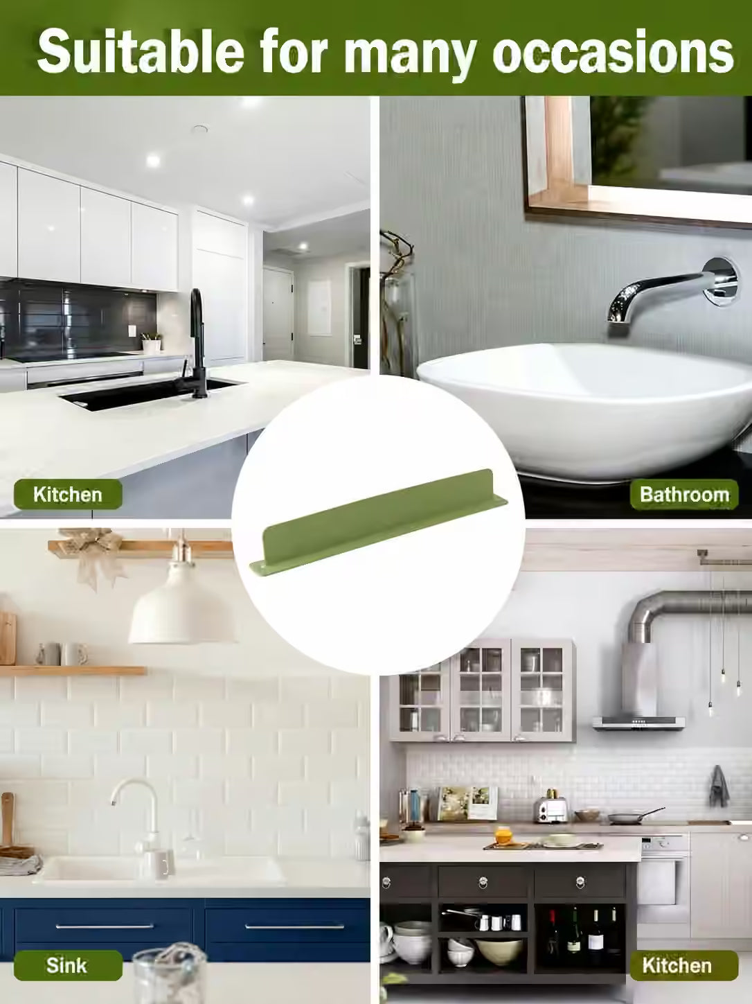 Sink Splash Guard | Flexible Silicone | Keeps Counters Dry & Clean ( Pack of 2 ) Buy 1 Get 1 Free