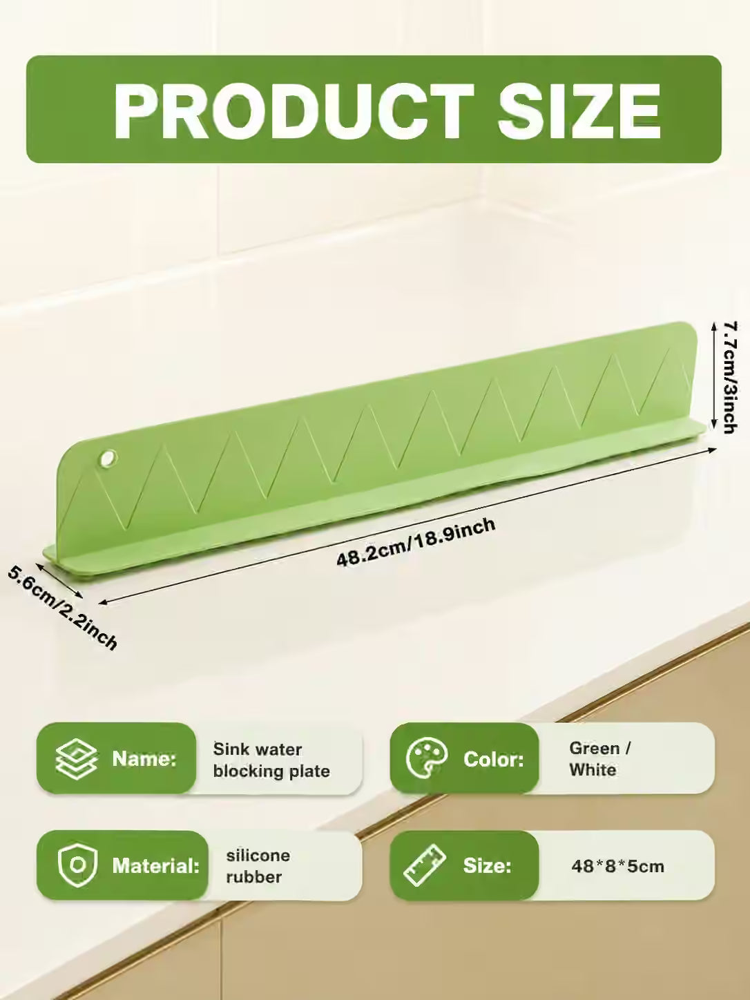 Sink Splash Guard | Flexible Silicone | Keeps Counters Dry & Clean ( Pack of 2 ) Buy 1 Get 1 Free