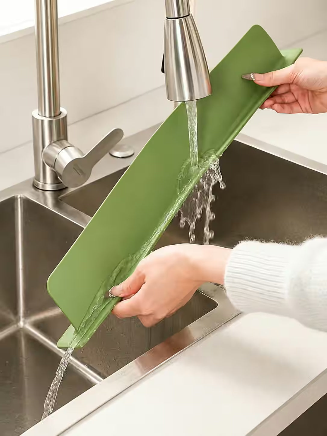 Sink Splash Guard | Flexible Silicone | Keeps Counters Dry & Clean ( Pack of 2 ) Buy 1 Get 1 Free