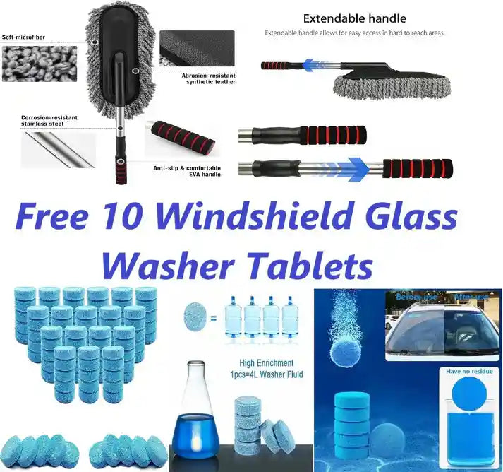Buy Extendable Microfiber Cleaning Brush And Get Car Detailing Brush and Windshield Cleaning Tablets Worth Rs. 599/- FREE!! Newyear Offer